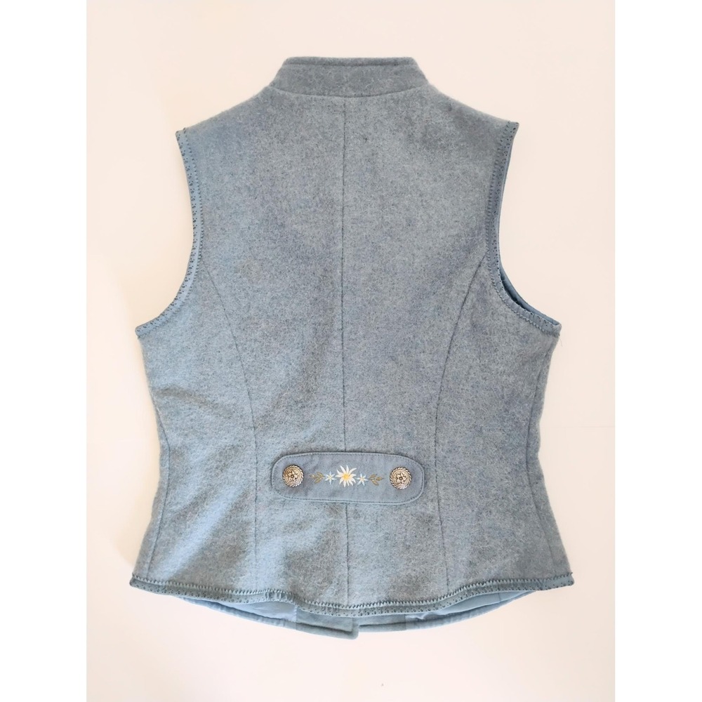 M. Miller Vest Womens Small Blue Wool Alpaca Blend Embroidered Alpine Made in US - Picture 2 of 6
